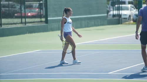 Knight's women's tennis player competing in the NAIA tournament.